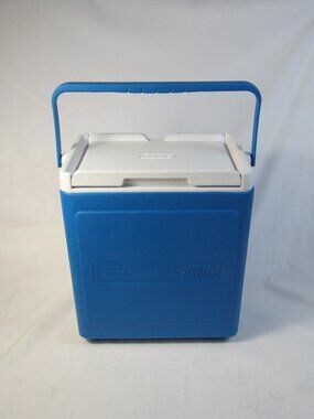 Coleman Cooler Party Stacker Flip Lid 20 Qt 20-Can Blue White Model 6224